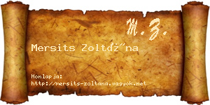 Mersits Zoltána névjegykártya